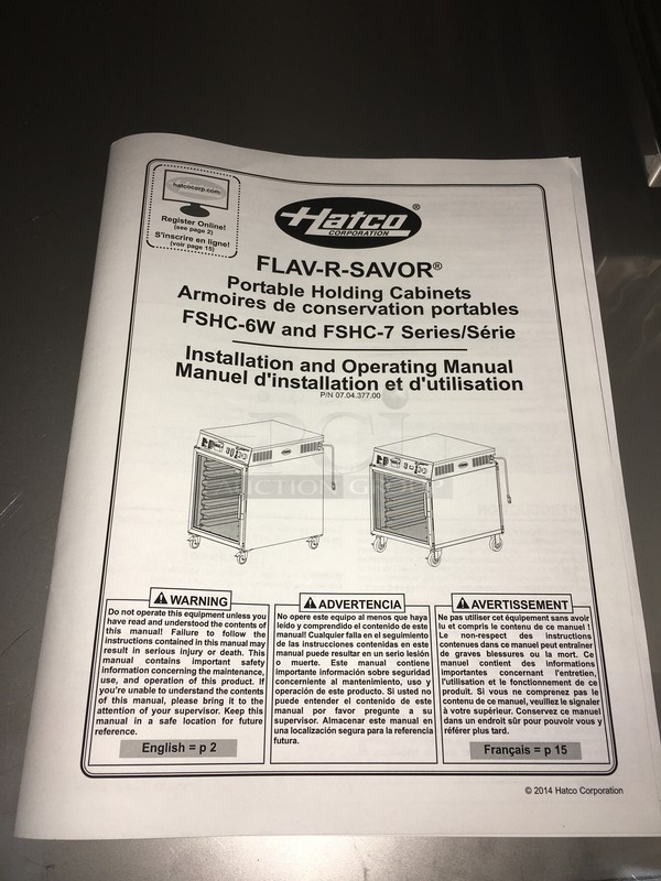 NEW IN THE BOX! Hatco Commercial Under The Counter Food Warming Cabinet! All Stainless Steel! Flav-R-Savor Series! Model FSHC6W1 Serial 6051071505! 120V 1Phase! - Image 9 of 12