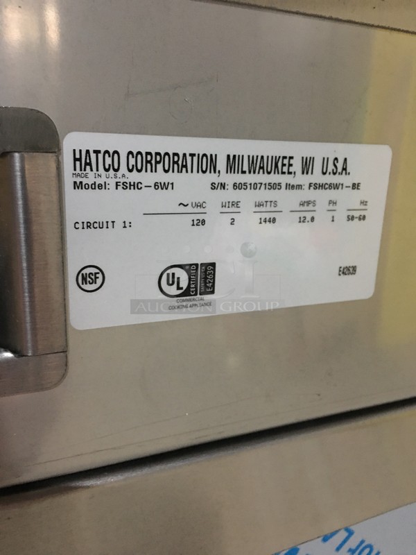 NEW IN THE BOX! Hatco Commercial Under The Counter Food Warming Cabinet! All Stainless Steel! Flav-R-Savor Series! Model FSHC6W1 Serial 6051071505! 120V 1Phase! - Image 11 of 12