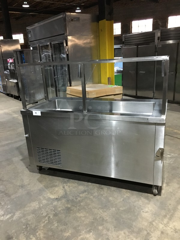 All Stainless Steel Refrigerated Cold Pan! With Storage Space Underneath! On Commercial Casters!