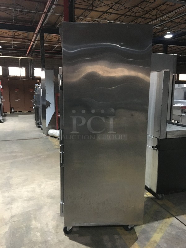 Traulsen Commercial Reach In Refrigerator! With 2 Half Doors! With Racks! All Stainless Steel! Model AHT132WUTHHS Serial T073540A01! 115V 1Phase! On Commercial Casters! - Image 3 of 11