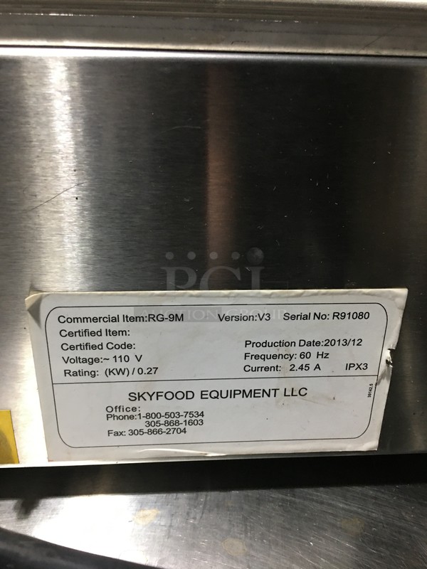 Fleetwood Commercial Countertop Hot Dog Roller Grill! All Stainless Steel! Model RG9M Serial R91080! 110V! - Image 5 of 8
