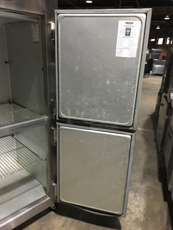Traulsen Commercial Reach In Refrigerator! With 2 Half Doors! With Racks! All Stainless Steel! Model AHT132WUTHHS Serial T073540A01! 115V 1Phase! On Commercial Casters! - Image 6 of 11