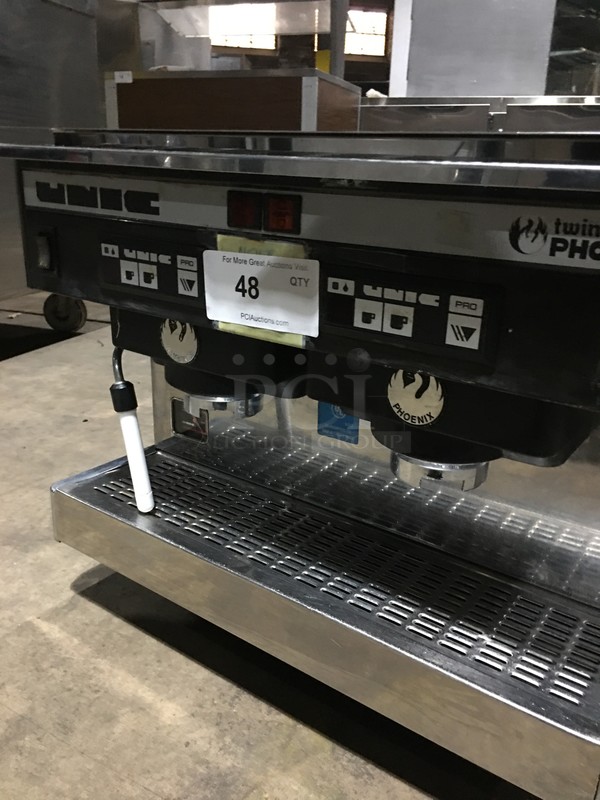 Unic Commercial Countertop Dual Espresso Machine! With Steam Wand! All Stainless Steel! Twin Phoenix Series! - Image 5 of 9