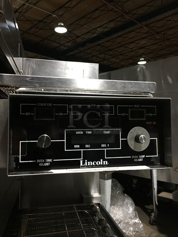 AMAZING! Lincoln Commercial Electric Powered Double Deck Conveyor Pizza Oven! With Underneath Storage Space! All Stainless Steel! Impinger Series! Model 1162 Serial 2021516! 120/208V 1Phase! On Commercial Casters! 2 X Your Bid! Makes One Unit! Working When Removed! - Image 9 of 12