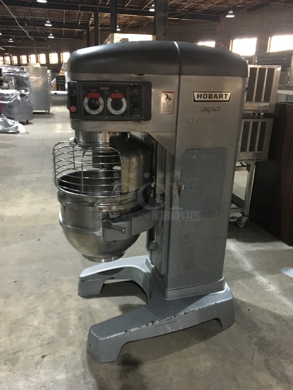 Hobart Commercial Floor Style 60 Quart Planetary Mixer! With Stainless Steel Bowl & Bowl Guard! With Dough Hook Attachment! Model HL600 Serial 311282820! 200/230V 1/3Phase! Damaged From Shipping! Not Tested!  - Image 2 of 10