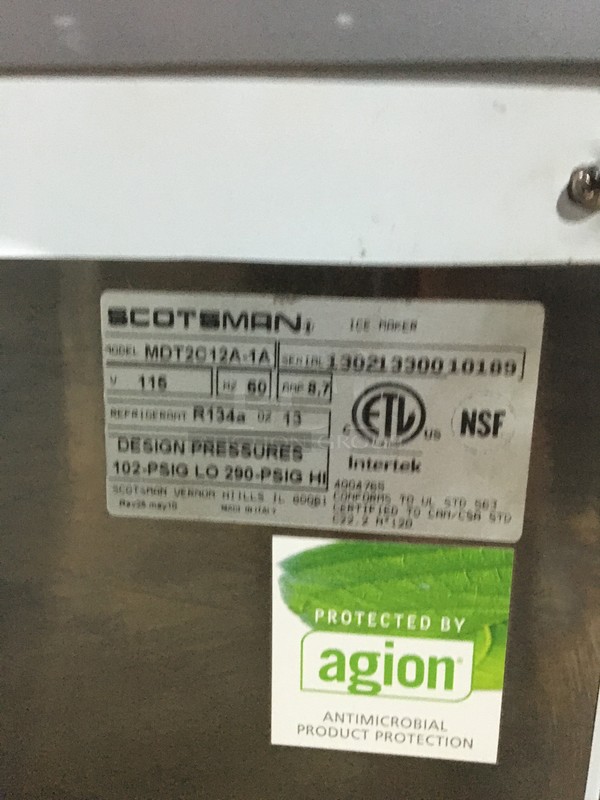 Scotsman Commercial Countertop Ice Machine/Dispenser! Also Has Water Dispenser! Model MDT2C12A1A Serial 13021330010109! 115V!  - Image 5 of 9