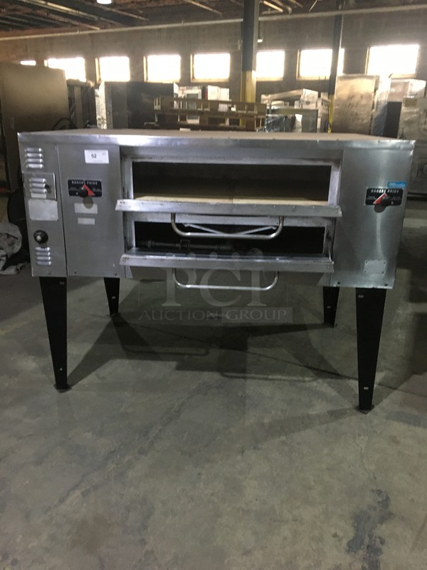 FANTASTIC! Bakers Pride Natural Gas Powered 4 Pie Pizza Oven! All Stainless Steel Body! Model DS805 Serial 11759! With Stones! On Legs! Working When Removed! - Image 5 of 12