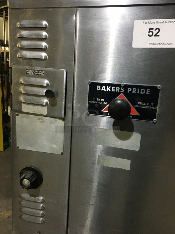 FANTASTIC! Bakers Pride Natural Gas Powered 4 Pie Pizza Oven! All Stainless Steel Body! Model DS805 Serial 11759! With Stones! On Legs! Working When Removed! - Image 9 of 12