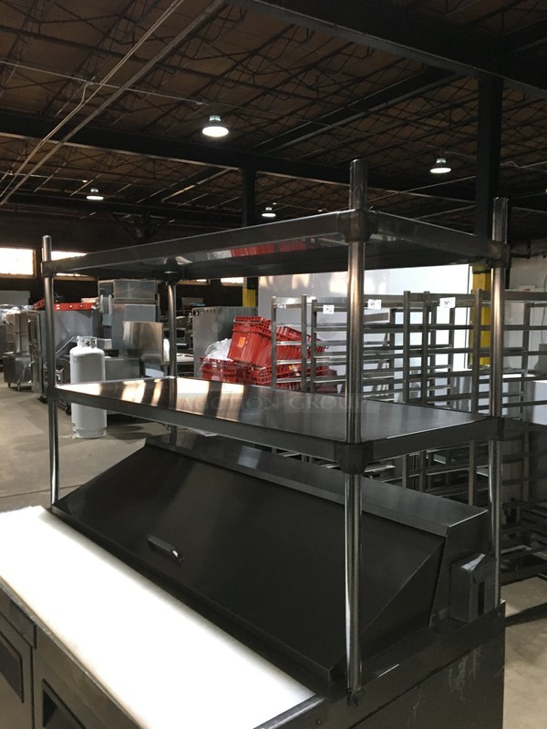 Atosa Commercial Refrigerated Sandwich Prep Table! With 2 Door Underneath Storage Space! With Poly Coated Racks! With Commercial Cutting Board! With Overhead Serving Shelf! All Stainless Steel! Model MSF8302GR Serial MSF8302GRAUS100317042600C40036! 115V 1Phase! On Commercial Casters! - Image 11 of 12