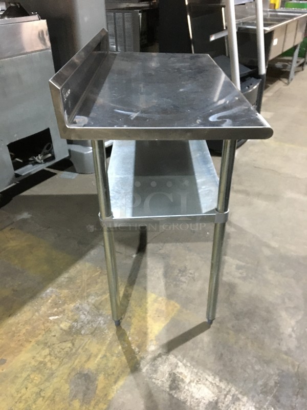 NICE! L & J Work/Prep Table! With Backsplash! With Underneath Storage Space! All Stainless Steel! On Legs! - Image 3 of 8