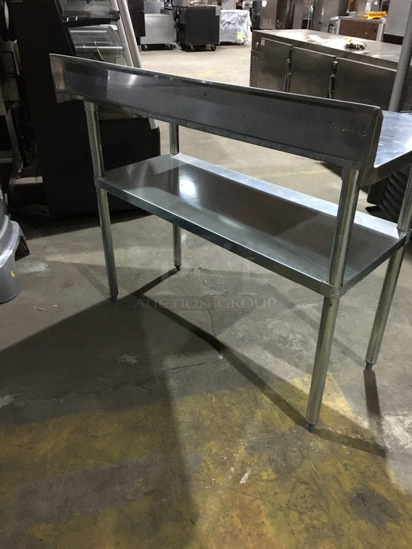 NICE! L & J Work/Prep Table! With Backsplash! With Underneath Storage Space! All Stainless Steel! On Legs! - Image 4 of 8