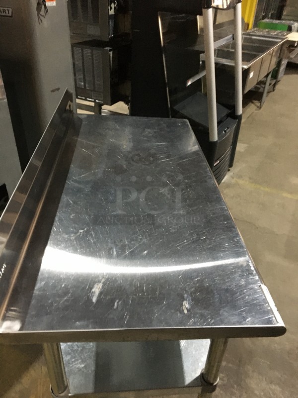 NICE! L & J Work/Prep Table! With Backsplash! With Underneath Storage Space! All Stainless Steel! On Legs! - Image 5 of 8