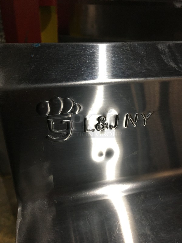 NICE! L & J Work/Prep Table! With Backsplash! With Underneath Storage Space! All Stainless Steel! On Legs! - Image 8 of 8