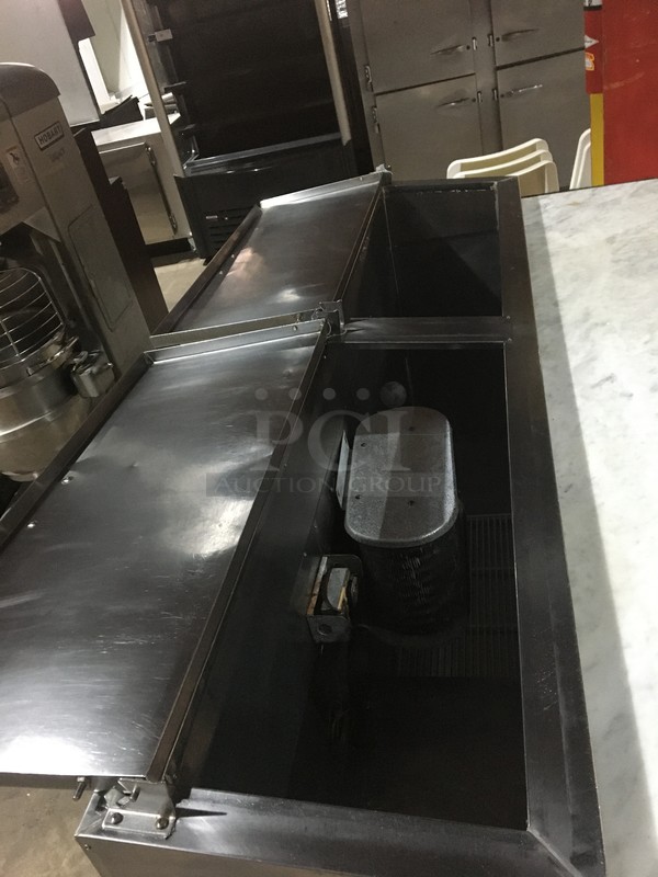 Leader Commercial Refrigerated Marble Top Pizza Prep Table! With 3 Door Underneath Storage Space! All Stainless Steel! 115V 1Phase! - Image 9 of 12