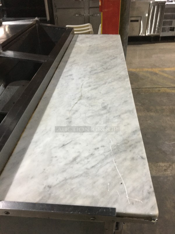 Leader Commercial Refrigerated Marble Top Pizza Prep Table! With 3 Door Underneath Storage Space! All Stainless Steel! 115V 1Phase! - Image 10 of 12