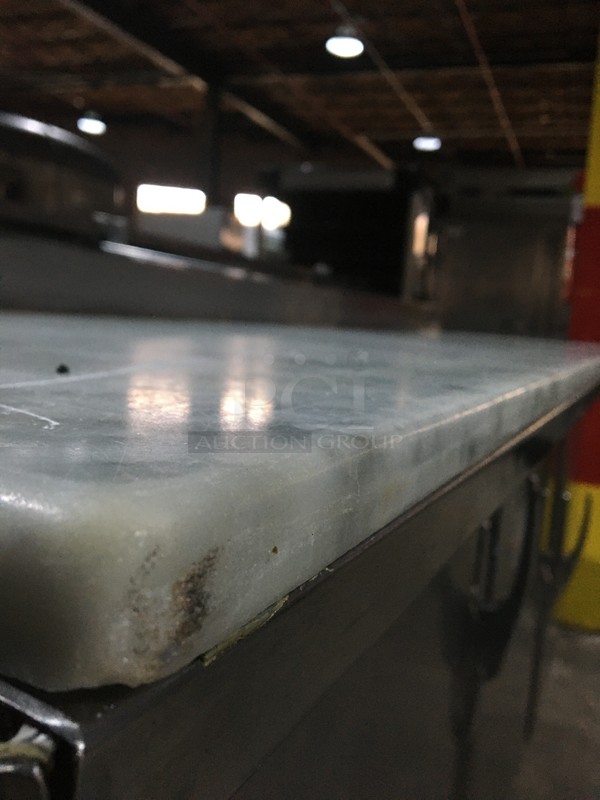 Leader Commercial Refrigerated Marble Top Pizza Prep Table! With 3 Door Underneath Storage Space! All Stainless Steel! 115V 1Phase! - Image 11 of 12