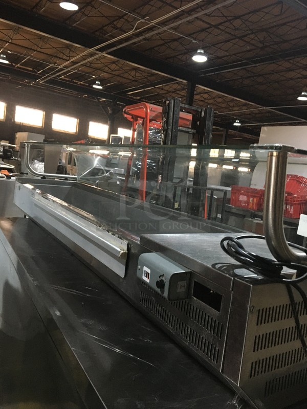 All Stainless Steel Commercial Refrigerated Salad Rail! With Curved Sneeze Guard! - Image 3 of 11