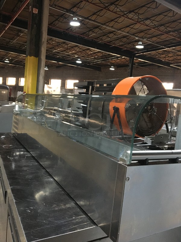 All Stainless Steel Commercial Refrigerated Salad Rail! With Curved Sneeze Guard! - Image 4 of 11