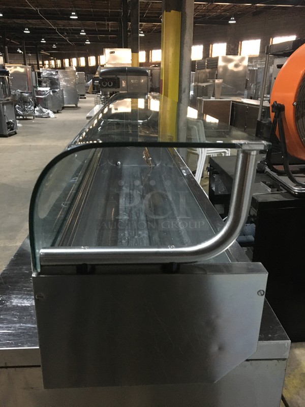 All Stainless Steel Commercial Refrigerated Salad Rail! With Curved Sneeze Guard! - Image 5 of 11