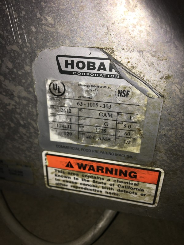 Hobart Commercial Countertop Heavy Duty Meat Slicer! All Stainless Steel! Model 2612 Serial 631015303! 120V 1Phase! - Image 9 of 9