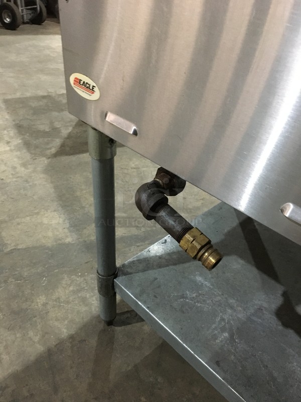 Eagle Commercial Natural Gas Powered 2 Well Steam Table! With Removable Soup Inserts! With Underneath Storage Space! With Commercial Cutting Board! All Stainless Steel! On Legs! - Image 11 of 11