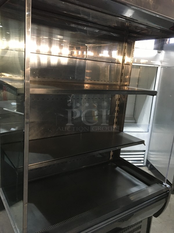Arneg Commercial Refrigerated Open Grab-N-Go Merchandiser Display Case! With Shelves! All Stainless Steel! On Commercial Casters! - Image 5 of 10