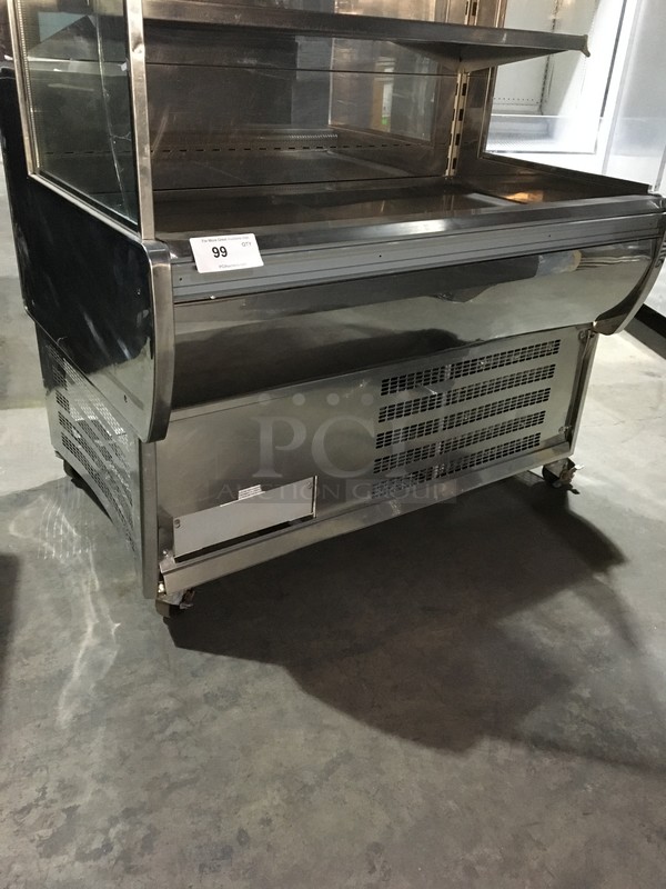 Arneg Commercial Refrigerated Open Grab-N-Go Merchandiser Display Case! With Shelves! All Stainless Steel! On Commercial Casters! - Image 7 of 10