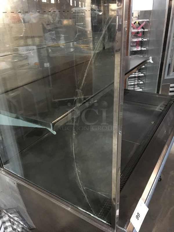 Arneg Commercial Refrigerated Open Grab-N-Go Merchandiser Display Case! With Shelves! All Stainless Steel! On Commercial Casters! - Image 10 of 10