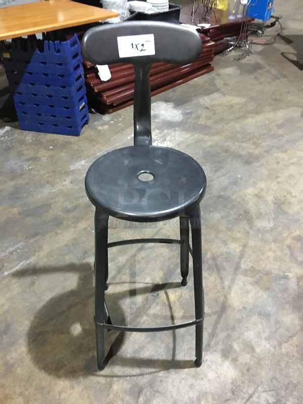 Modern Style Bar High Dining Chair! With Round Seat! 2 X Your Bid! - Image 2 of 6