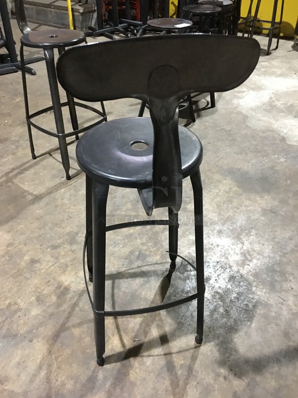 Modern Style Bar High Dining Chair! With Round Seat! 2 X Your Bid! - Image 4 of 6