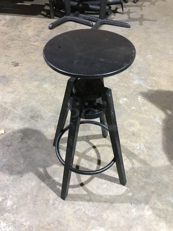 Ikea Wooden Style Dining Stool! With Round Seat! 4 X Your Bid! - Image 2 of 6