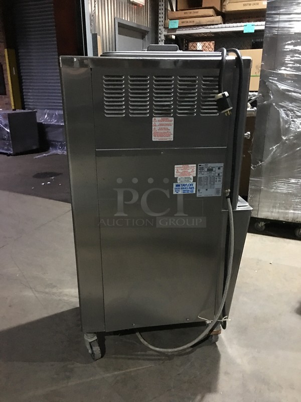 Taylor Commercial Floor Style 3 Flavor Soft Serve Ice Cream Machine! All Stainless Steel! Model 79433 Serial K8025796! 208/230V 3Phase! On Commercial Casters! Working When Removed! - Image 4 of 9