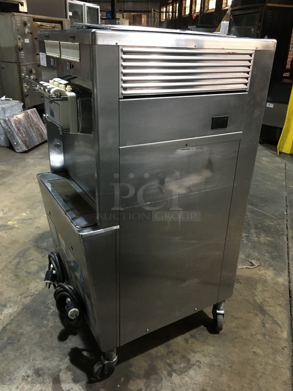 Taylor Commercial Floor Style 3 Handle Soft Serve Ice Cream Machine! All Stainless Steel! Model 75427 Serial H4092330! 208/230V 1Phase! On Commercial Casters! - Image 4 of 9