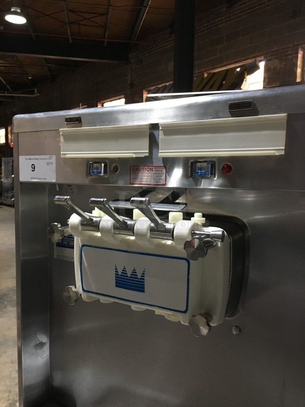 Taylor Commercial Floor Style 3 Handle Soft Serve Ice Cream Machine! All Stainless Steel! Model 75427 Serial H4092330! 208/230V 1Phase! On Commercial Casters! - Image 5 of 9