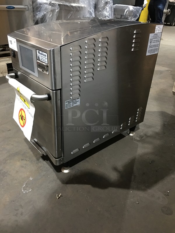 NEW! OUT OF THE BOX! Merrychef Commercial Countertop Rapid Cook Oven! All Stainless Steel! Model EIKONE2 Serial 1505213090098! On Legs! - Image 3 of 8
