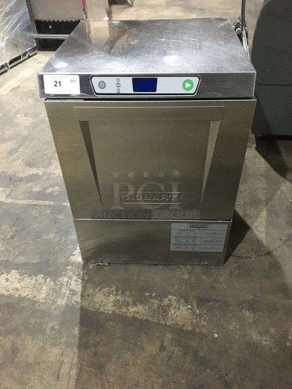 FAB! New Body Style! Hobart Commercial Under The Counter Dishwasher! With Dish Rack! All Stainless Steel! Model LXEH Serial 231158791! 120/208/240V 1Phase!  - Image 1 of 10
