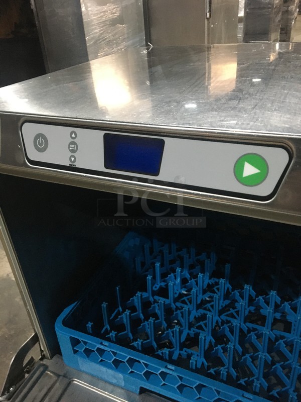 FAB! New Body Style! Hobart Commercial Under The Counter Dishwasher! With Dish Rack! All Stainless Steel! Model LXEH Serial 231158791! 120/208/240V 1Phase!  - Image 7 of 10