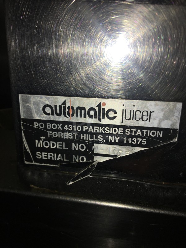 Automatic Specialty Juicer Commercial Heavy Duty Floor Style Juicer! All Stainless Steel! With Underneath Storage Space! On Commercial Casters! - Image 11 of 12
