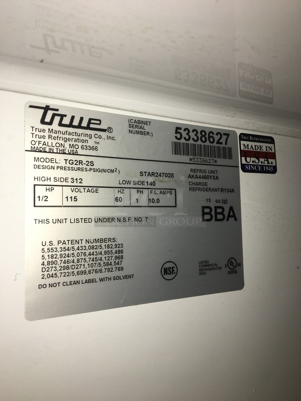 True Commercial 2 Door Reach In Refrigerator! All Stainless Steel! Model TG2R2S Serial 5338627! 115V 1Phase! - Image 8 of 10