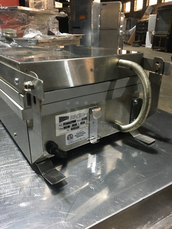 FAB! NEW! Cecilware Commercial Countertop Belgium Waffle Maker! All Stainless Steel! Model BWB120 Serial 726129! 110V! - Image 5 of 10