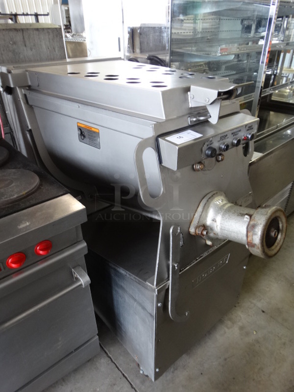GORGEOUS! Hobart Model MG1632 Metal Commercial Floor Style Meat Mixer Grinder on Commercial Casters. 27x50x49