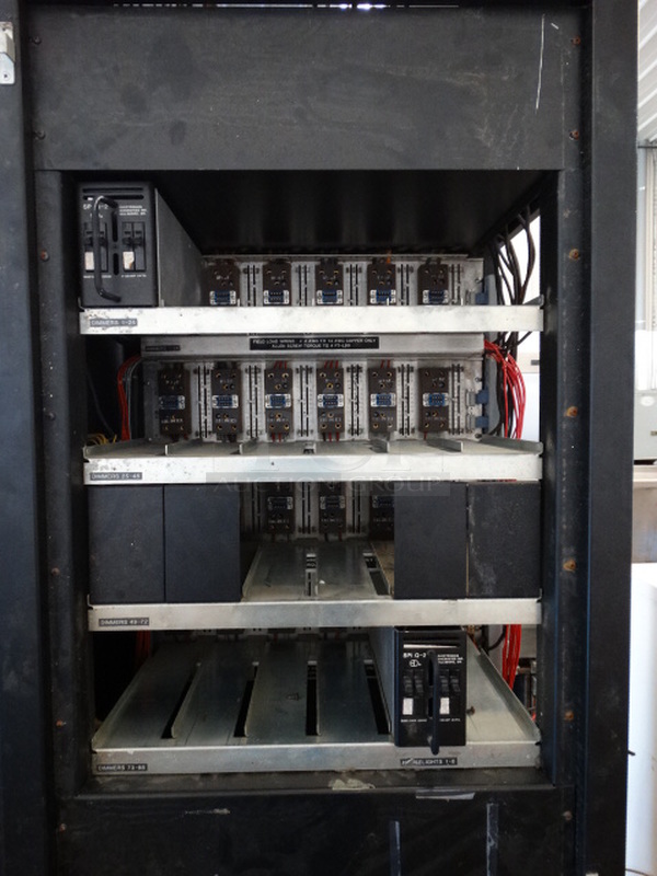 Black Metal theatre Switchboard Mark Series Case For Rack Units. Includes 2 SPI Q-2 Dimmer Modules. 28x23x87 - Image 9 of 12