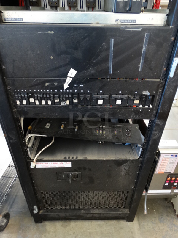 Black Metal theatre Switchboard Mark Series Case For Rack Units. Includes 2 SPI Q-2 Dimmer Modules. 28x23x87 - Image 10 of 12