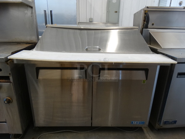 NICE! Turbo Air Model MST-48-18 Stainless Steel Commercial Sandwich Salad Prep Table Bain Marie Mega Top on Commercial Casters. 115 Volts, 1 Phase. 48x37x46. Tested and Working! - Image 2 of 10