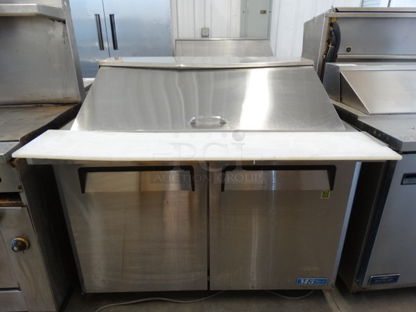 NICE! Turbo Air Model MST-48-18 Stainless Steel Commercial Sandwich Salad Prep Table Bain Marie Mega Top on Commercial Casters. 115 Volts, 1 Phase. 48x37x46. Tested and Working! - Image 3 of 10