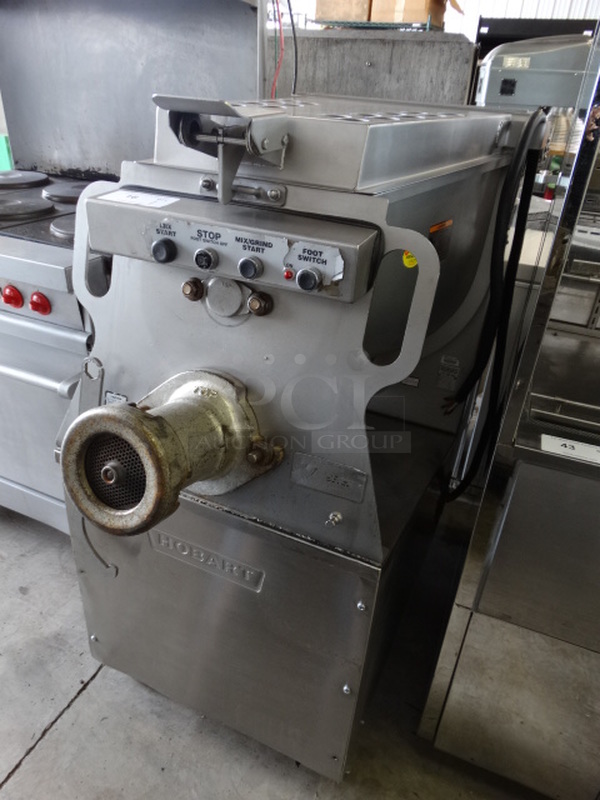GORGEOUS! Hobart Model MG1632 Metal Commercial Floor Style Meat Mixer Grinder on Commercial Casters. 27x50x49 - Image 3 of 11
