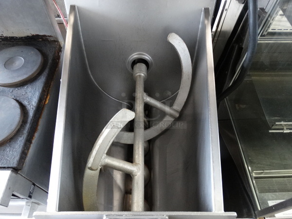 GORGEOUS! Hobart Model MG1632 Metal Commercial Floor Style Meat Mixer Grinder on Commercial Casters. 27x50x49 - Image 6 of 11