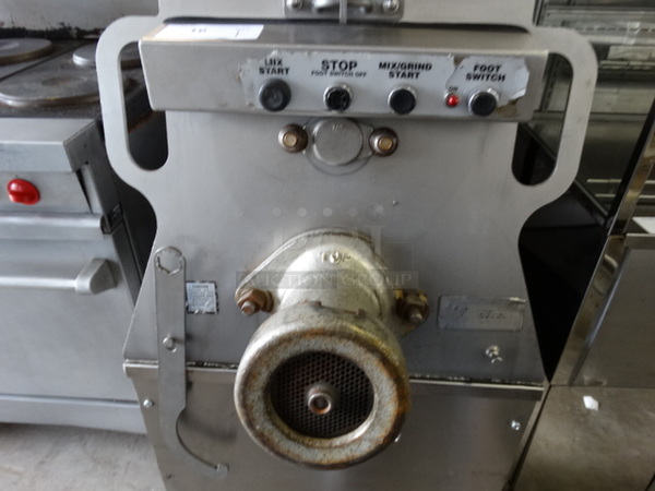 GORGEOUS! Hobart Model MG1632 Metal Commercial Floor Style Meat Mixer Grinder on Commercial Casters. 27x50x49 - Image 7 of 11