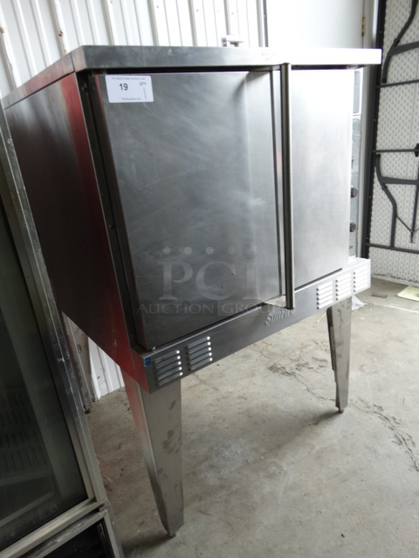 SWEET! Garland SunFire Stainless Steel Commercial Gas Powered Full Size Convection Oven w/ Solid Doors, Metal Racks and Thermostatic Controls on Metal Legs. 38x44x60 - Image 2 of 7