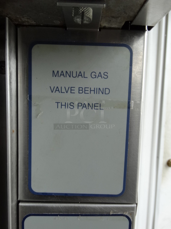 SWEET! Garland SunFire Stainless Steel Commercial Gas Powered Full Size Convection Oven w/ Solid Doors, Metal Racks and Thermostatic Controls on Metal Legs. 38x44x60 - Image 6 of 7
